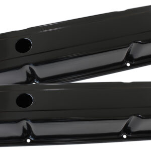 AEROFLOW STEEL VALVE COVERS, SBC TALL BLACK WITHOUT LOGO