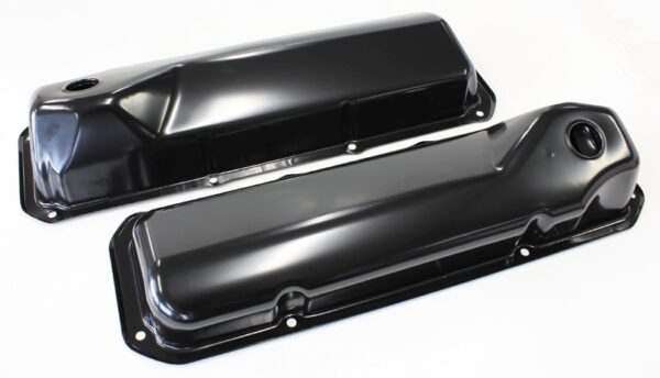 AEROFLOW 302 351C FORD STEEL VALVE COVERS BLACK NO LOGO