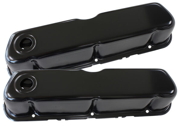 AEROFLOW STEEL VALVE COVERS, SBF BLACK WITHOUT LOGO
