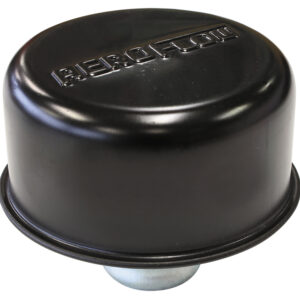 AEROFLOW Black valve cover breather Push in style, no spout w/logo