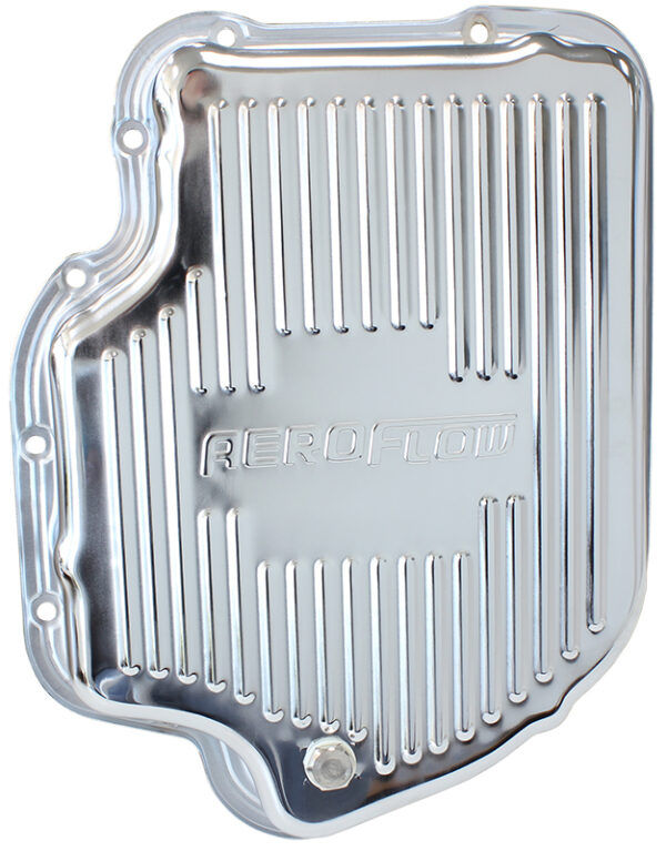 AEROFLOW TH400 DEEP TRANSMISSION PAN CHROME W/ DRAIN PLUG 3" DEEP