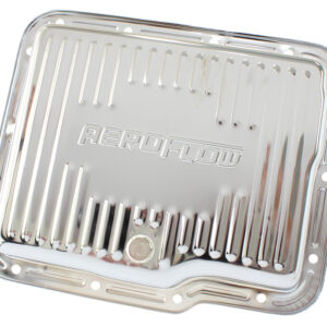 AEROFLOW GM POWERGLIDE TRANSMISSION PANSTD DEPTH CHROME W/ DRAIN PLUG