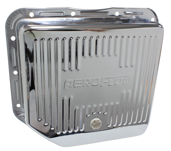 AEROFLOW TH350 DEEP TRANSMISSION PAN CHROME W/ DRAIN PLUG