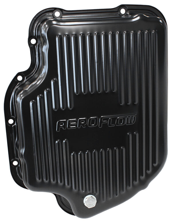 AEROFLOW TH400 DEEP TRANSMISSION PAN BLACK W/ DRAIN PLUG 3" DEEP