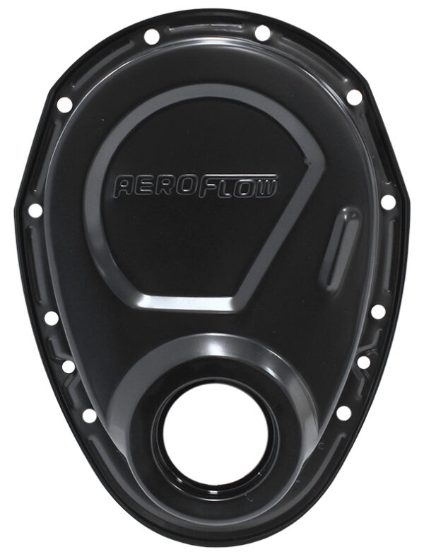AEROFLOW SB CHEV TIMING COVER BLACK GASKETS BOLTS & SEAL