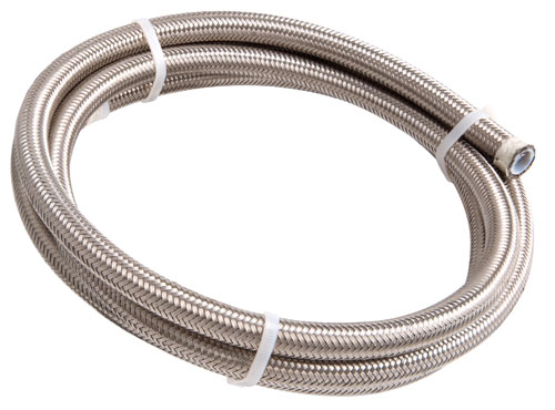 AEROFLOW SS TEFLON BRAIDED HOSE -3AN 3M SILVER 3.5mm ID 6.3mm OD AF200-03-2M