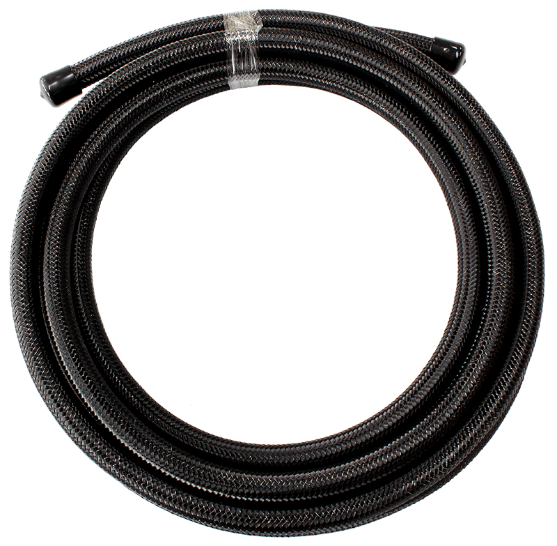 AEROFLOW SS TEFLON BRAIDED HOSE -4AN 2M BLACK 4.8mm ID 7.6mm OD