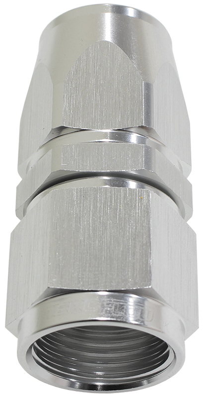 Aeroflow Alloy Straight Hose End -10AN Silver Swivel Nut Suit Teflon