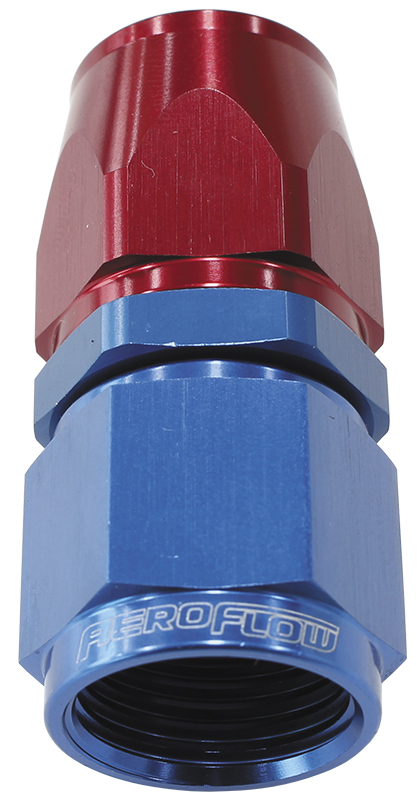 Aeroflow Alloy Straight Hose End -12AN Blue Swivel Nut Suit Teflon
