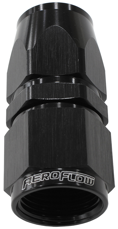 Aeroflow Alloy Straight Hose End -20AN Black Swivel Nut Suit Teflon