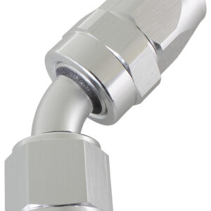 Aeroflow Alloy 45 Deg Hose End -20AN Silver Full Swivel Suit Teflon