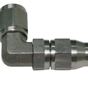 Aeroflow SS 90 Deg Hose End -3AN Steel Swivel Nut Suit Teflon
