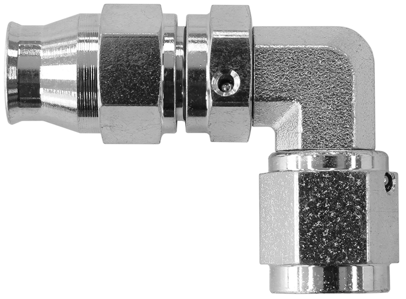 Aeroflow Steel 90 Deg Hose End -4AN Steel Full Swivel Suit Teflon