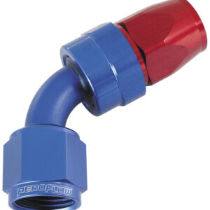 Aeroflow Alloy 60 Deg Hose End -3AN Blue Swivel Nut Suit Teflon