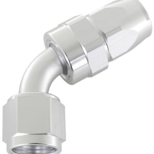 Aeroflow Alloy 60 Deg Hose End -6AN Silver Swivel Nut Suit Teflon