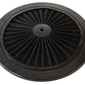 AEROFLOW 9" BLACK FULL FLOW TOP PLATE BLACK COTTON HI FLOW & FILTRAT