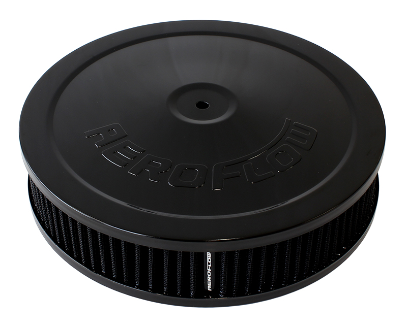 AEROFLOW 9" X 2" AIR CLEANER ASSEMBLY5-1/8" NECK, BLACK, COTTON