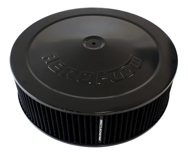 AEROFLOW 14" X 4" AIR CLEANER ASSY 5-1/8" DROPBASE BLACK, COTTON