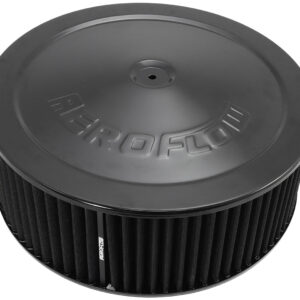AEROFLOW 14" X 5" AIR CLEANER ASSY 5-1/8" DROPBASE BLACK, COTTON