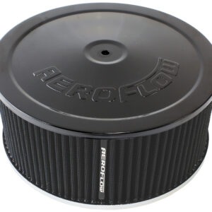 AEROFLOW 9" X 4" AIR CLEANER ASSEMBLY7-5/16" FLAT BASE BLACK COTTON