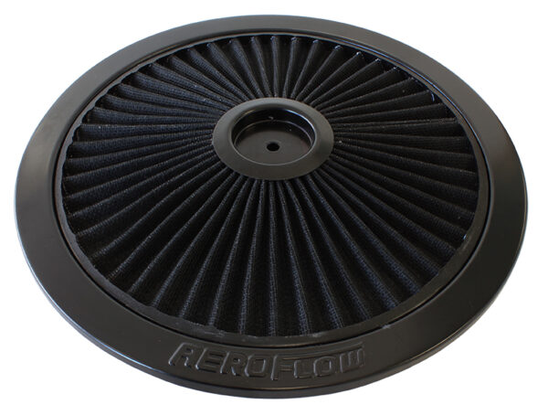 AEROFLOW 14" BLACK FULL FLOW TOP PLATE BLACK COTTON HI FLOW & FILTRAT