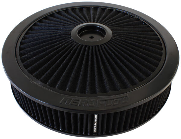 AEROFLOW 14" X 3" FULL FLOW ASSEMBLY 7-5/16" FLAT BASE , BLACK,