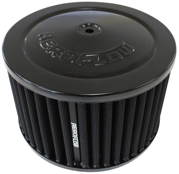 AEROFLOW 6-3/8" X 4" AIR CLEANER ASSY 5-1/8" NECK, BLACK, COTTON
