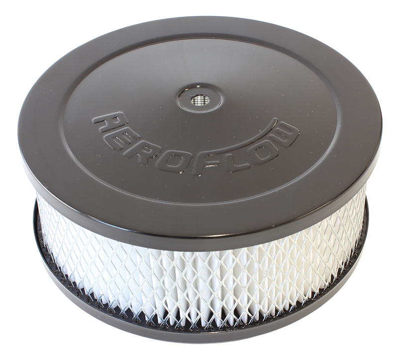 AEROFLOW 6-3/8 X 2-1/2 AIR CLEAN ASSY5-1/8" NECK, BLACK, PAPER