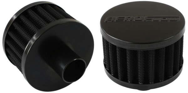 AEROFLOW 1" PUSH IN BREATHER FILTER 3" O.D,2" H, BLACK TOP