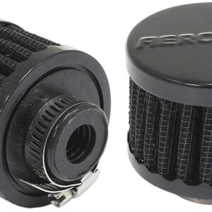AEROFLOW 1/2" UNIV CLAMP ON FILTER 2" O.D,1-1/2" H,BLACK TOP