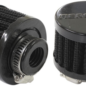 AEROFLOW 5/8" UNIV CLAMP ON FILTER 2" O.D,1-1/2" H,BLACK TOP