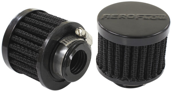 Aeroflow 3/4" Univ Clamp On Filter 2" OD,1-1/2" H,Black Top