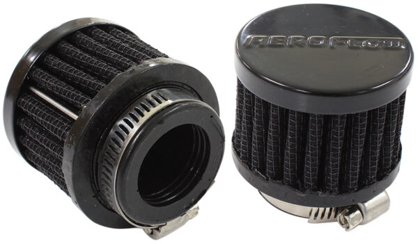 Aeroflow 1" Univ Clamp On Filter 2" OD,1-1/2" H, Black Top