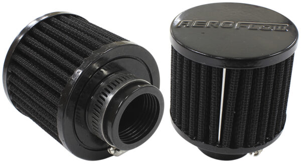 AEROFLOW 1-1/4" UNIV CLAMP ON FILTER 3" O.D,2-1/2" H,BLACK TOP