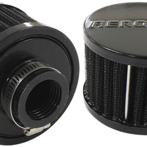 AEROFLOW 1" UNIV CLAMP ON FILTER 3" O.D,2-1/4" H, BLACK TOP