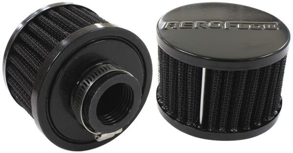 AEROFLOW 1" UNIV CLAMP ON FILTER 3" O.D,2-1/4" H, BLACK TOP