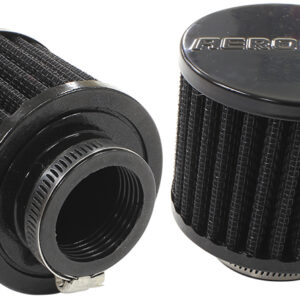 AEROFLOW 1-3/8" UNIV CLAMP ON FILTER 3" O.D,2-1/2" H, BLACK TOP