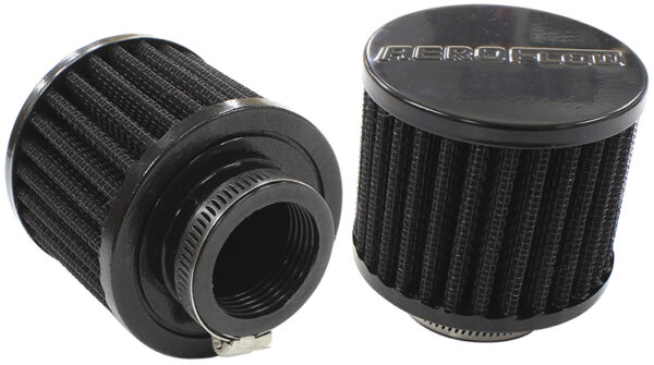 AEROFLOW 1-3/8" UNIV CLAMP ON FILTER 3" O.D,2-1/2" H, BLACK TOP