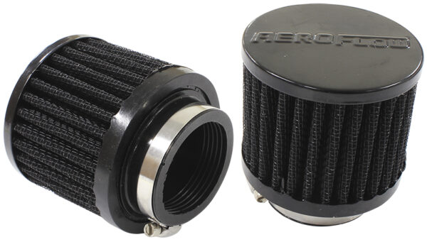 AEROFLOW 1-3/4" UNIV CLAMP ON FILTER 3" O.D,2-1/2" H, BLACK TOP