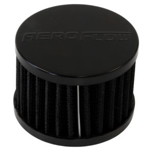 AEROFLOW 1-1/4" PUSH IN BREATHER FILTER3" O.D,2-1/2" H,BLACK TOP