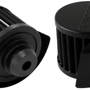 AEROFLOW 1-1/4" PUSH IN BREATHER WITH SHIELD 3"O.D 2-1/2"H BLACK TOP