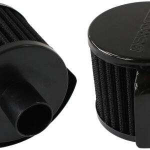 AEROFLOW 1" PUSH IN BREATHER W/ SHIELD3" O.D,2-1/2" H, BLACK TOP