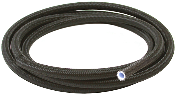 AEROFLOW BLACK BRAIDED TEFLON HOSE -3AN2M S/S 3.5mm ID 6.3mm OD