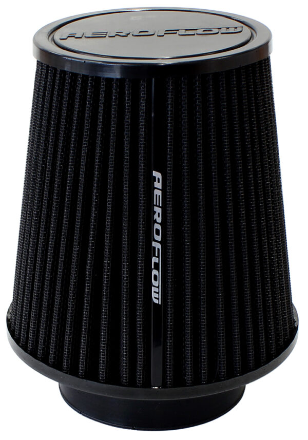 Aeroflow 3-1/2 Clamp-On Tapered Filter 4.6-6.1 OD, 6.1 High Black