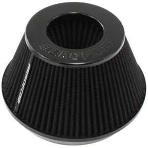Aeroflow 6" Clamp-On Tapered Filter 7.6 / 4.7" OD, 4" High Black