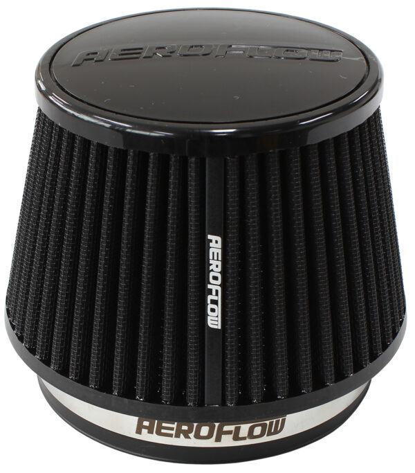 AEROFLOW 5" CLAMP-ON TAPERED FILTER 4.6-6.5 O.D, 4.15 HIGH BLACK