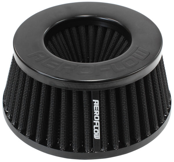 AEROFLOW 3" INVERTED TAPERED FILTER 5.25-6 O.D, 2.55" HIGH BLACK