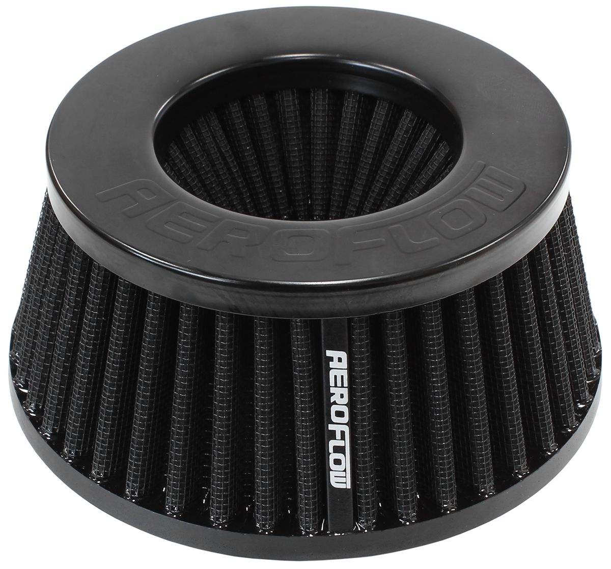 AEROFLOW 4" INVERTED TAPERED FILTER 5.25-6 O.D, 2.55" HIGH BLACK