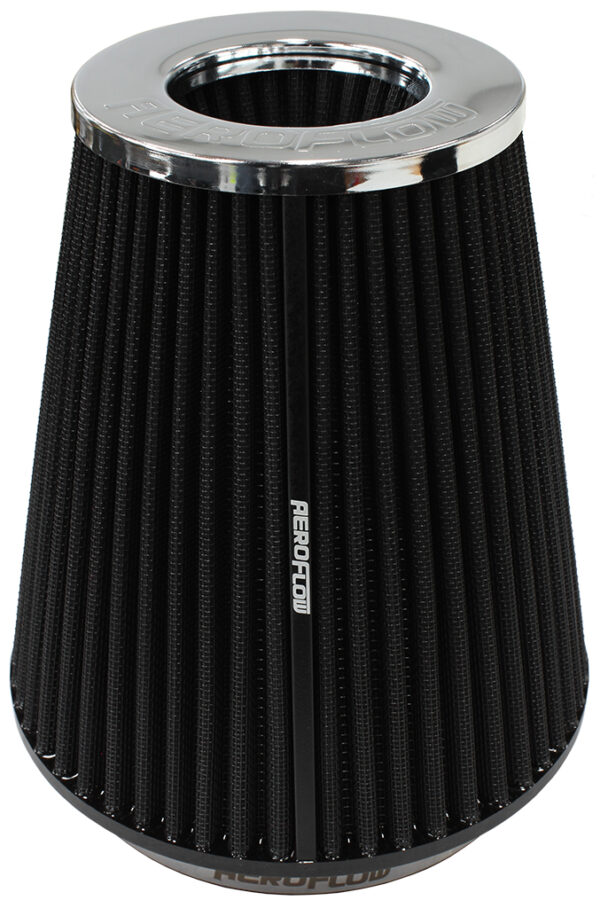 AEROFLOW 6" CLAMP-ON INV TAPERED FILTER7.5 / 4.7 O.D, 8" H CHROME