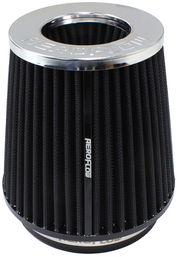 AEROFLOW 5" CLAMP-ON INV TAPERED FILTER4.5 / 6.5 O.D, 6" H CHROME